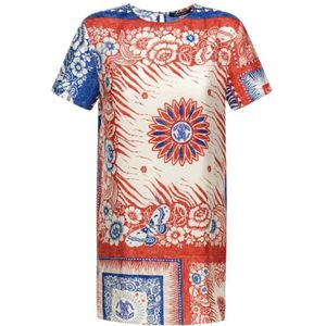 Roberto Cavalli, Dames, Jurken, Blauw, Maat: S Zijde,