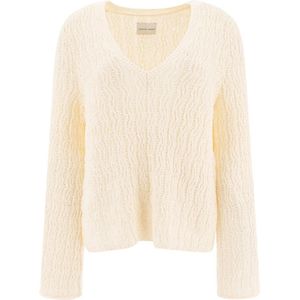 Loulou Studio, Dames, Truien, Wit, Maat: M Katoen,