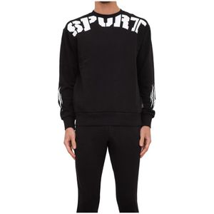 Plein Sport, Heren, Sweatshirts & Hoodies, Zwart, Maat: M Katoen,