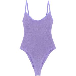 Hunza G, Dames, Badkleding, Paars, Maat: ONE Size Polyamide,