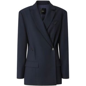 Pinko, Dames, Jassen, Blauw, Maat: 2XS Zijde,