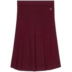 Busnel - Maja - Midi-rok - Rood - 100% Extra Fijne Merinowol - A-lijn ontwerp