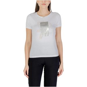 Emporio Armani Ea7, Dames, Tops, Wit, Maat: XL Katoen,