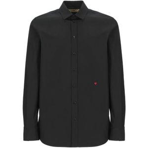 Moschino, Heren, Overhemden, Zwart, Maat: XL