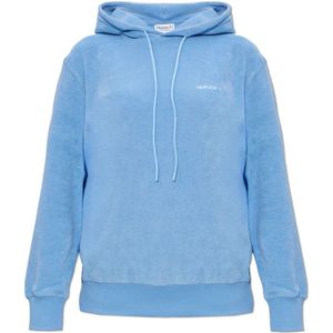 Hunza G, Dames, Sweatshirts & Hoodies, Blauw, Maat: S Katoen,