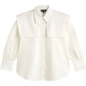 A.p.c., Dames, Blouses & Shirts, Wit, Maat: XS Katoen,