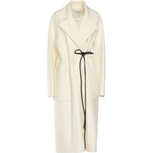 Sportmax, Dames, Mantels, Wit, Maat: S Wol,