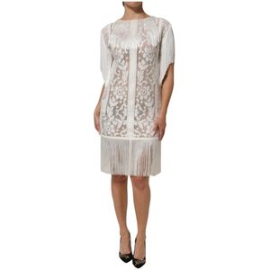 Dolce & Gabbana, Dames, Jurken, Wit, Maat: XS Katoen,