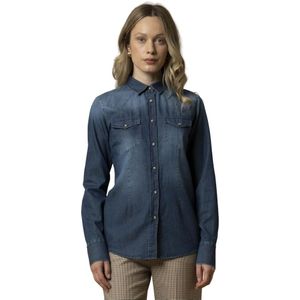 Kocca, Dames, Blouses & Shirts, Blauw, Maat: L Denim,