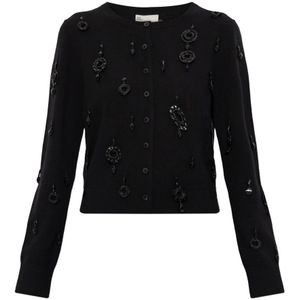 Tory Burch, Dames, Truien, Zwart, Maat: M Wol,