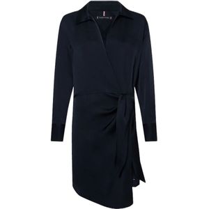 Tommy Hilfiger, Dames, Jurken, Blauw, Maat: L