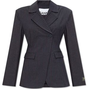 Ganni, Dames, Jassen, Grijs, Maat: L Katoen,