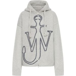 JW Anderson, Dames, Sweatshirts & Hoodies, Grijs, Maat: 2XS Wol,