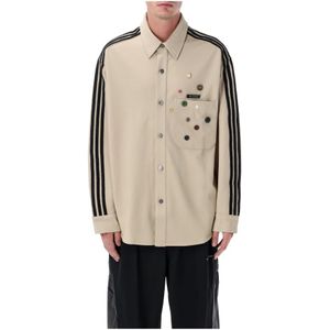 Adidas Originals, Heren, Overhemden, Beige, Maat: M
