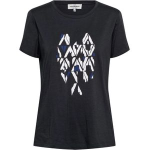 &Co Woman, Dames, Tops, Blauw, Maat: 2XL Katoen,