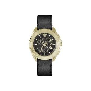 Versace Chrono Sporty Zwart Goud Horloge , Multicolor , Heren , Maat: ONE Size