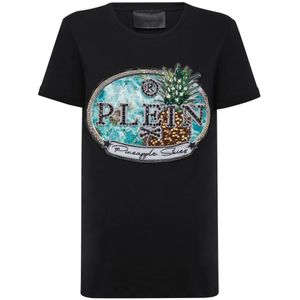 Philipp Plein, Dames, Tops, Zwart, Maat: XS Katoen,