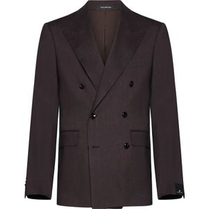 Tagliatore, Heren, Jassen, Bruin, Maat: L Linnen,