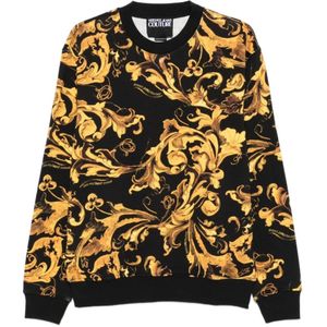 Versace Jeans Couture, Heren, Sweatshirts & Hoodies, Zwart, Maat: M Katoen,