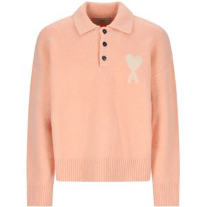 Ami Paris, Heren, Truien, Beige, Maat: XS Wol,