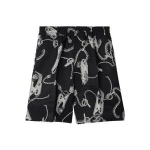 Burberry Ketting-Link Print Zwarte Shorts , Black , Dames , Maat: XS
