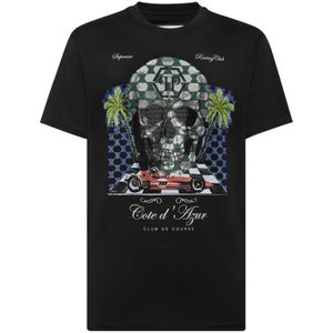 Philipp Plein, Heren, Tops, Zwart, Maat: S Katoen,