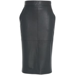 Elisabetta Franchi, Dames, Rokken, Zwart, Maat: XL Leer,