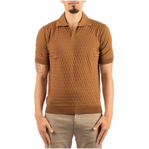 Filippo De Laurentiis, Heren, Tops, Bruin, Maat: L