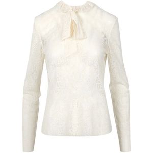 Philosophy di Lorenzo Serafini, Dames, Blouses & Shirts, Wit, Maat: M Leer,