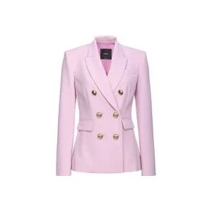 Pinko Double-breasted blazer met metalen knopen , Pink , Dames , Maat: M