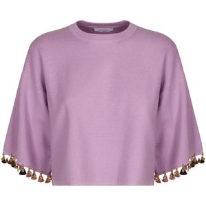 Rabanne, Dames, Truien, Roze, Maat: XS Katoen,