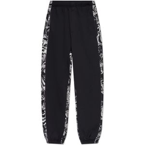 Versace Jeans Couture, Heren, Broeken, Zwart, Maat: XL Katoen,
