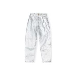 Ganni Witte Foil Stary Jeans , White , Dames , Maat: W26