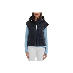 Woolrich Gewatteerde Hooded Vest met Ritszakken , Blue , Dames , Maat: L