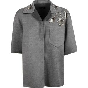 Fabiana Filippi, Dames, Overhemden, Grijs, Maat: XS Wol,