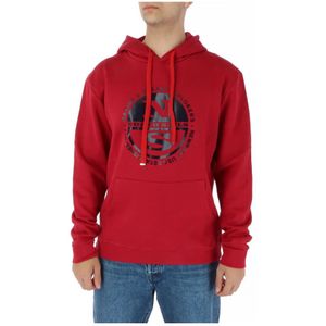 North Sails, Heren, Sweatshirts & Hoodies, Rood, Maat: 2XL Katoen,