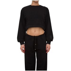 Patrizia Pepe, Dames, Sweatshirts & Hoodies, Zwart, Maat: S Katoen,