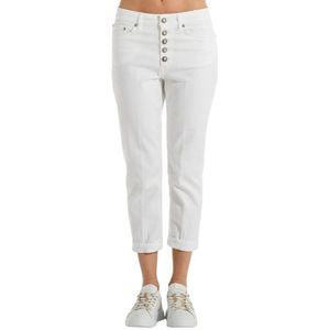 Dondup - Koons Gioiello - Pantalon - Wit - Denim - Cropped Lengte