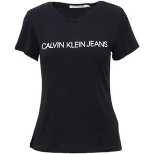 Calvin Klein Jeans - T-shirt - Zwart - Dames - 100% Katoen