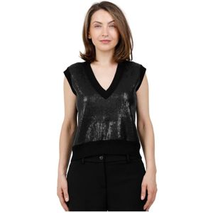 Alpha Studio, Dames, Truien, Zwart, Maat: L Wol,