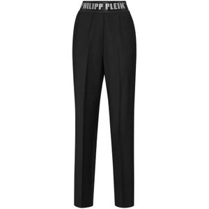 Philipp Plein, Dames, Broeken, Zwart, Maat: M Wol,