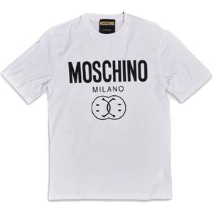 Moschino, Heren, Tops, Wit, Maat: M Katoen,