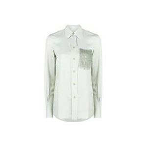 Lanvin Versierde Zak Shirt , Green , Dames , Maat: S