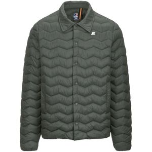 K-Way, Heren, Jassen, Groen, Maat: XL Nylon,