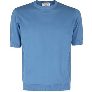 Filippo De Laurentiis, Heren, Tops, Blauw, Maat: 2XL Katoen,