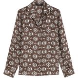 Regular fit zijden blouse met reverskraag, model 'ONCIA'