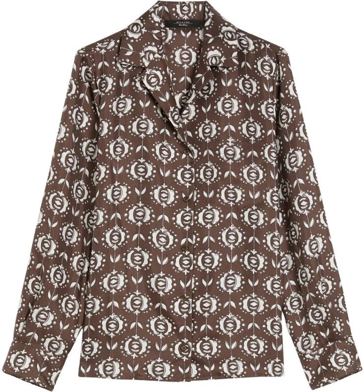 Regular fit zijden blouse met reverskraag, model 'ONCIA'