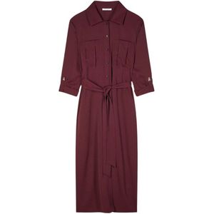 Patrizia Pepe, Dames, Jurken, Bruin, Maat: XL Poliester,