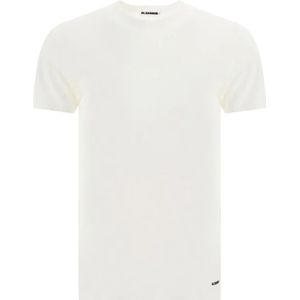 Jil Sander, Heren, Tops, Wit, Maat: M Katoen,