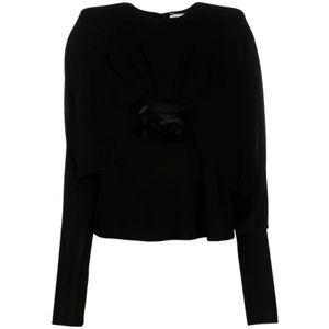 Saint Laurent, Dames, Tops, Zwart, Maat: M Jersey,
